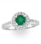 Halo  Emerald 0.50ct And Diamond 18K White Gold Ring - image 2