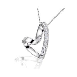 Lab Diamond Heart Necklace Pendant 0.10ct H/SI Set in 925 Silver