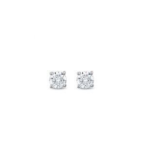 Lab Diamond Stud Earrings 0.10ct H/Si Quality in 9K White Gold - 2.4mm