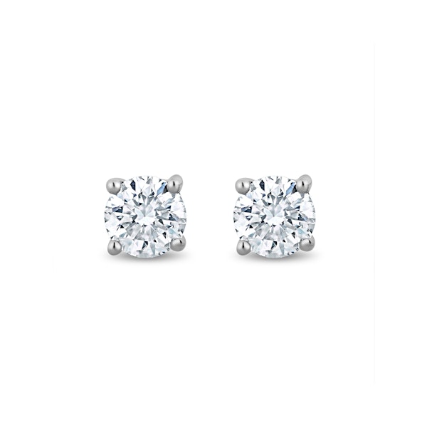 Lab Diamond Stud Earrings 0.20ct H/Si Quality in 9K White Gold - 3mm - Image 1