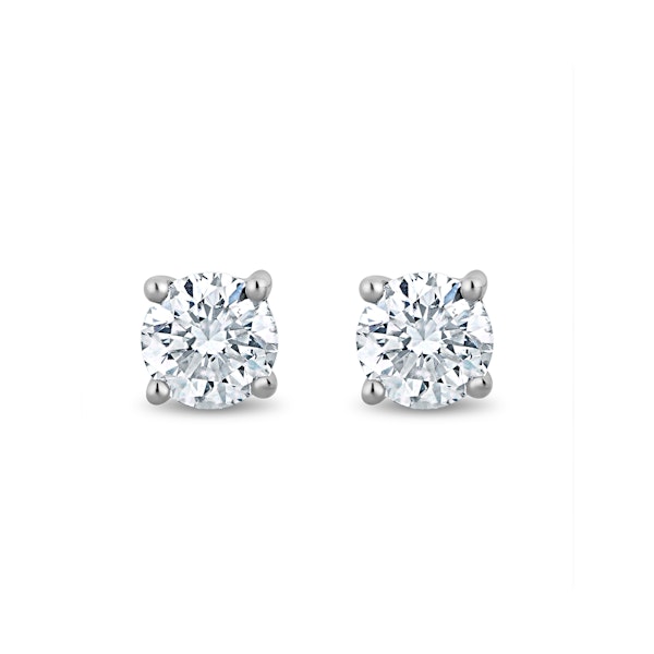 Lab Diamond Stud Earrings 0.30ct H/Si Quality in 9K White Gold - 3mm - Image 1