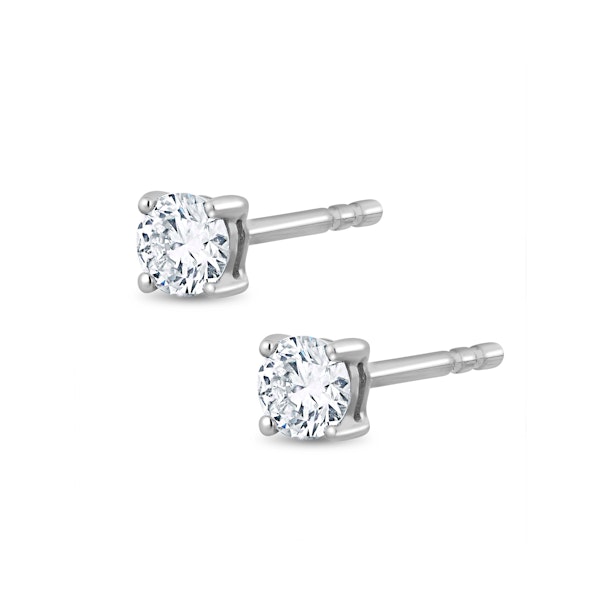 Lab Diamond Stud Earrings 0.20ct H/Si Quality in 9K White Gold - 3mm - Image 2