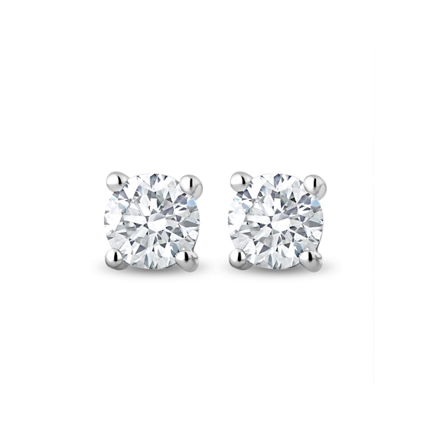 Lab Diamond Stud Earrings 0.50ct H/Si Quality in 9K White Gold - 4.2mm - Image 1