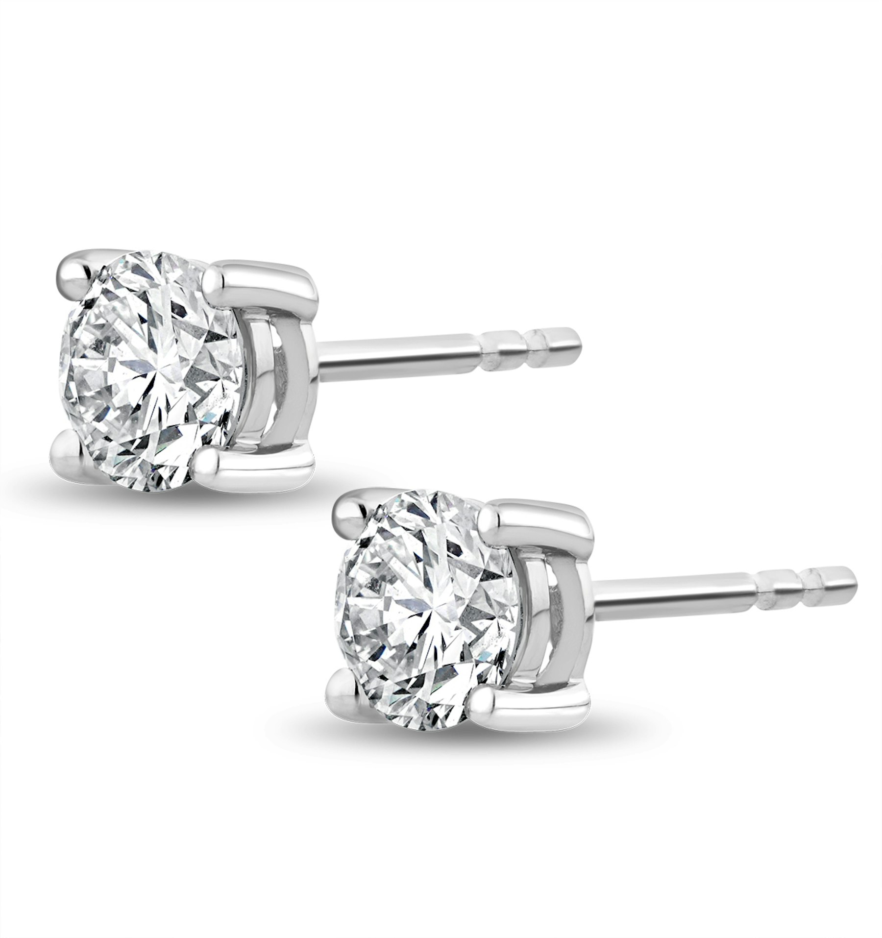 Lab Diamond Stud Earrings 1.00ct H/Si Quality in 9K White Gold 5.2mm