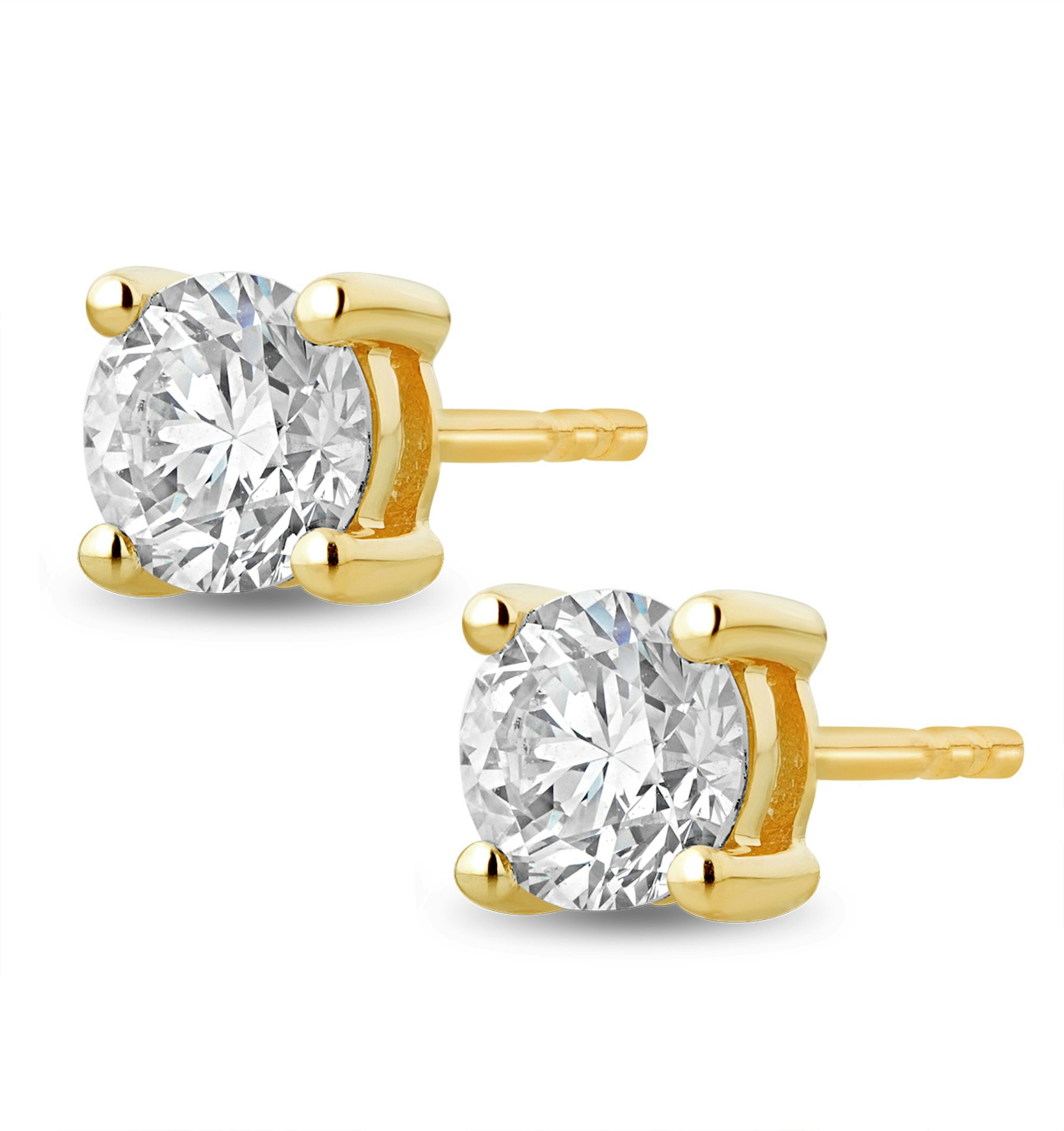 Lab Diamond Stud Earrings 0.50ct H/Si Quality in 9K Gold - 4.2mm