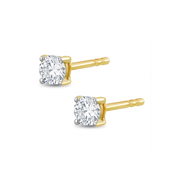 Lab Diamond Stud Earrings 0.10ct H/Si Quality in 9K Gold - 2.4mm - Image 2
