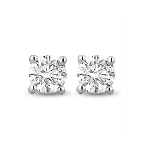 Lab Diamond Stud Earrings 1.00ct H/Si Quality in 9K Gold - 5.2mm - Image 1