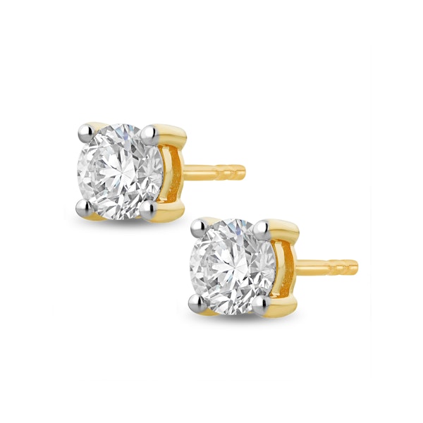 Lab Diamond Stud Earrings 0.50ct H/Si Quality in 9K Gold - 4.2mm - Image 2