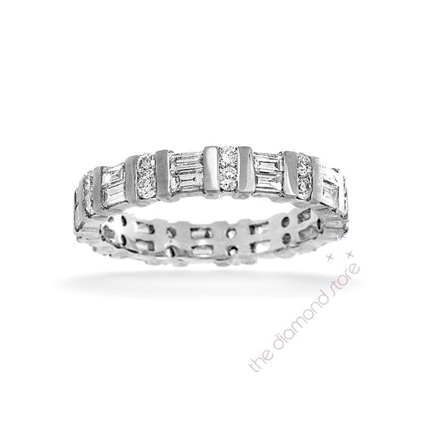 Mens 1ct H/Si Diamond Platinum Full Band Ring - Image 4