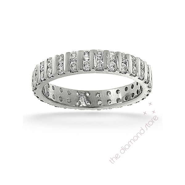 Mens 2ct H/Si Diamond 18K White Gold Full Band Ring Item - Image 1