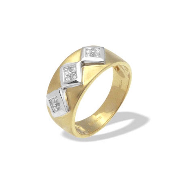 9K Gold Diamond Design Ring (0.18ct) - SIZE U - Image 1