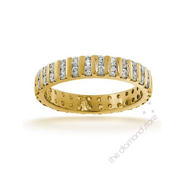 Mens 2ct H/Si Diamond 18K Gold Full Band Ring Item - Image 1