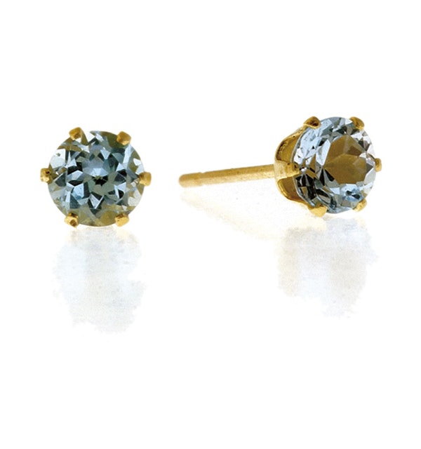 Blue Topaz 4mm 9k Yellow Gold Earrings Blue Topaz 4mm 9k Yellow Gold Earrings