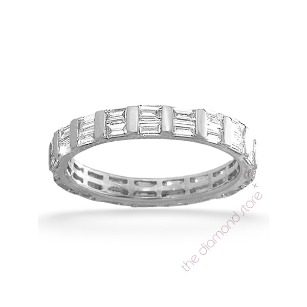 Mens 2ct H/Si Diamond Platinum Full Band Ring - Image 1