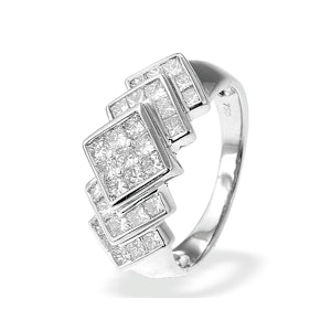 18K White Gold Princess Cut Diamond Ring (1.50ct) - SIZE L 1/2