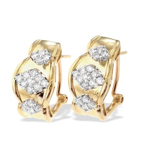 9K Gold Diamond Detail Earrings(0.47ct)