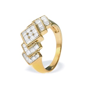 18K Gold Princess Cut Dia Ring (1.50ct) - SIZE N