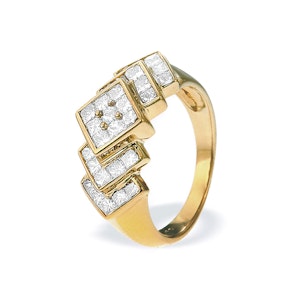 18K Gold Princess Cut Dia Ring (1.50ct) - SIZE N