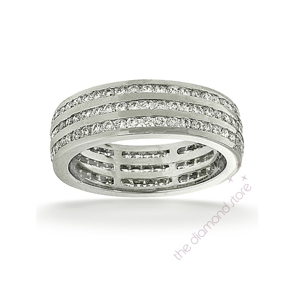 Mens 2ct G/Vs Diamond 18K White Gold Full Band Ring Item - Image 4