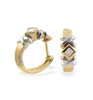 9K Gold Diamond Huggie Earrings