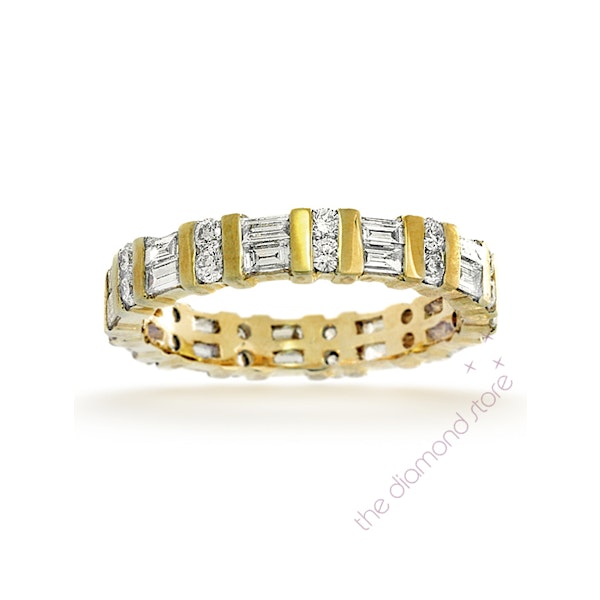 Mens 1ct G/Vs Diamond 18K Gold Full Band Ring - Image 4