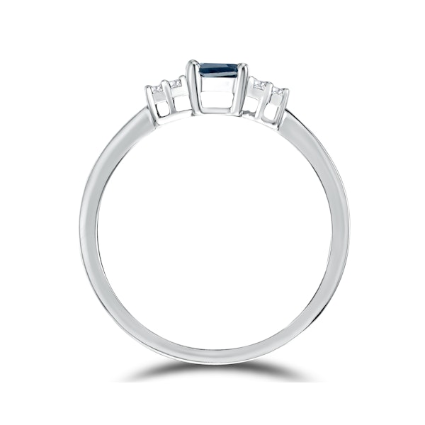 Sapphire 6 x 4mm And Diamond 925 Sterling Silver Ring - Image 2