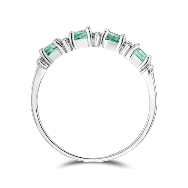 Emerald 0.60ct And Diamond 925 Sterling Silver Ring - Image 2