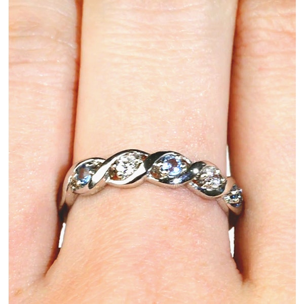 Diamond good ring cluster twist style silver 925