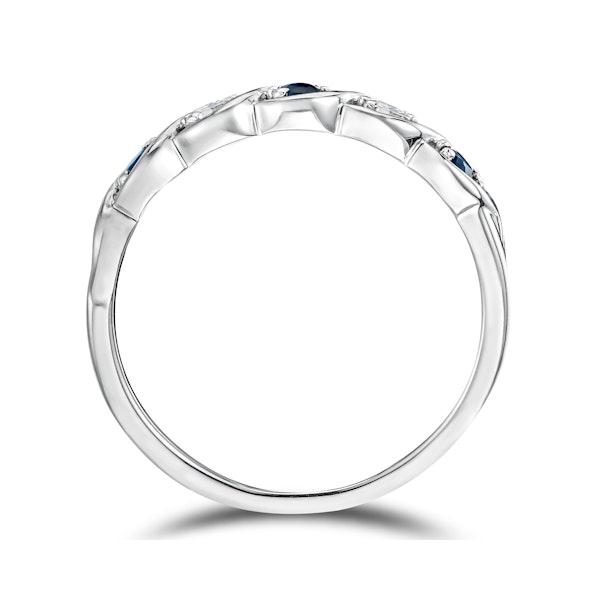 Sapphire 2.25 x 2.25mm And Diamond 925 Sterling Silver Ring - Image 2
