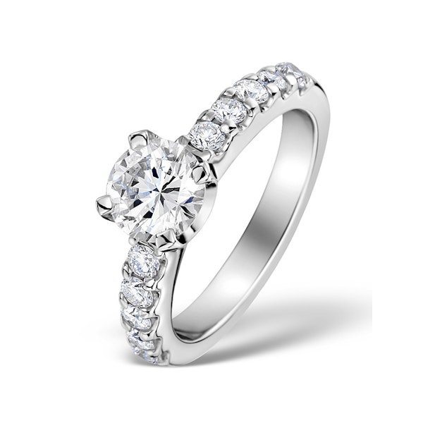 Sidestone Engagement Ring 1.50ct H/SI Diamonds in Platinum CFCO3 - Image 1