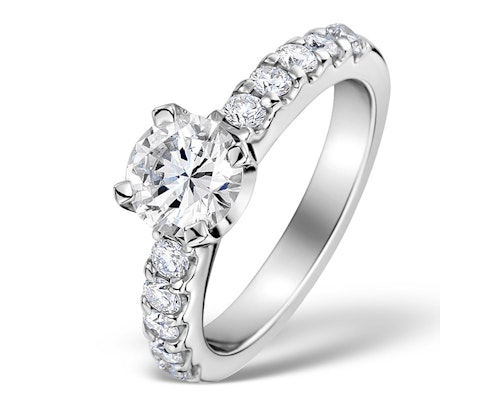 Solitaire With Diamond Shoulder Rings
