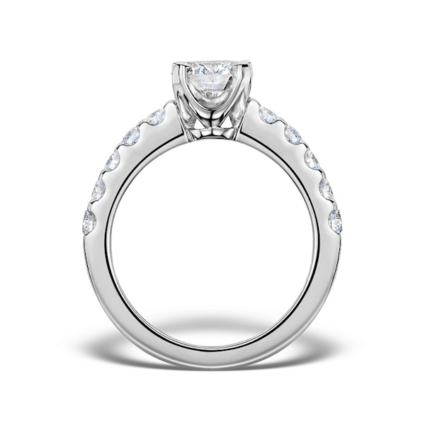 Sidestone Engagement Ring 1.50ct H/SI Diamonds in Platinum CFCO3 - Image 2