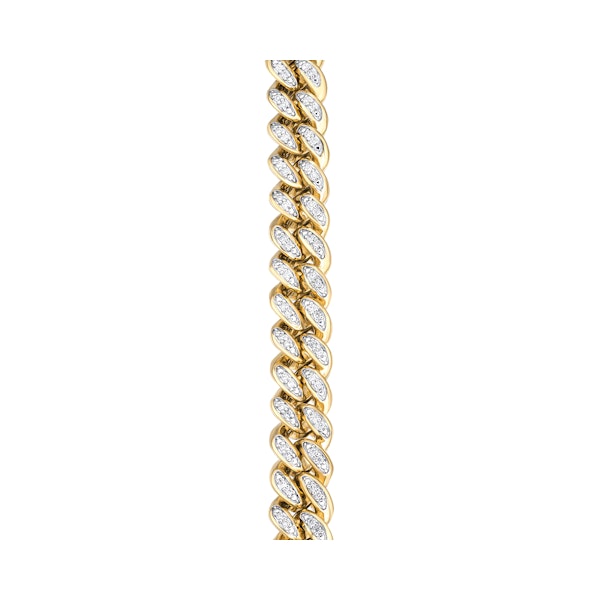 1.20CT Mens Lab Diamond Cuban Link Bracelet in 18K Gold Vermeil - Image 3