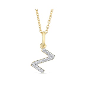 Love  Letter Initial  Z Lab Diamond Necklace set in 18K Gold Vermeil