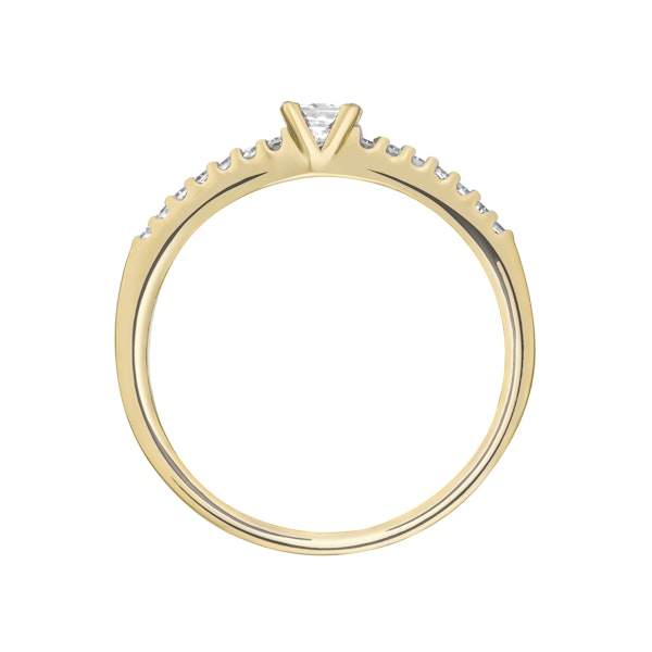 Princess Cut Lab Diamond Engagement Ring 0.25ct H/Si in 18K Gold Vermeil - Image 3