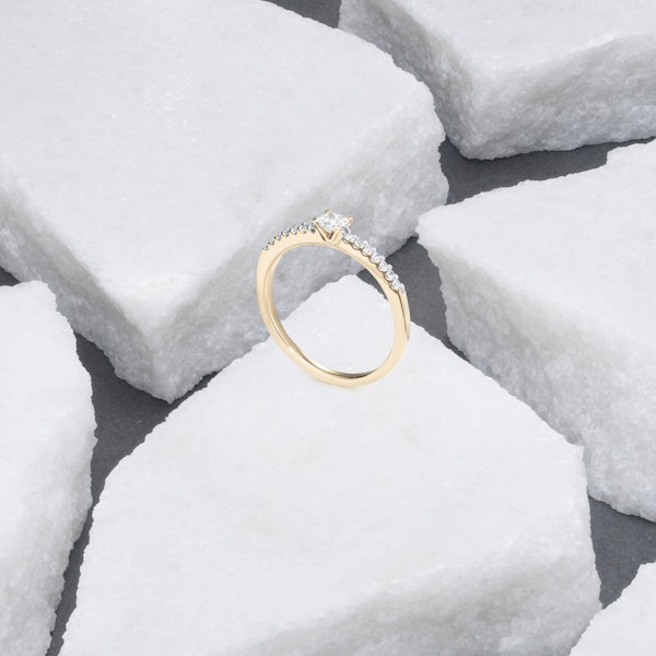 Princess Cut Lab Diamond Engagement Ring 0.25ct H/Si in 18K Gold Vermeil - Image 4