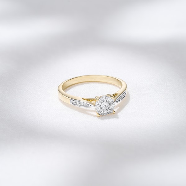 Lab Diamond Engagement Ring With Shoulders 0.25ct H/Si in 18K Gold Vermeil - Image 3