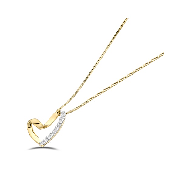 Lab Diamond Heart Necklace Pendant 0.10ct H/SI Set in 18K Gold Vermeil - Image 5