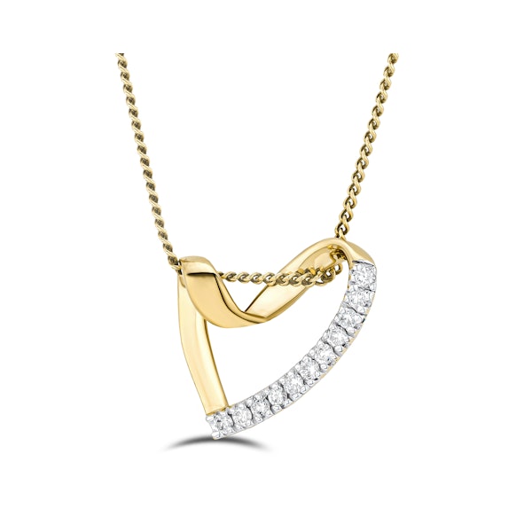 Lab Diamond Heart Necklace Pendant 0.10ct H/SI Set in 18K Gold Vermeil - Image 3