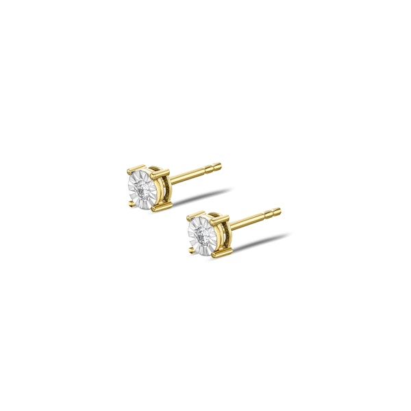 Lab Diamond Stud Earrings 5mm 0.10ct H/Si in 18K Gold Vermeil - Image 5