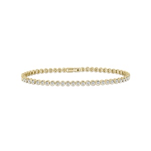 1ct Lab Diamond Tennis Bracelet Rub Over Style in 18K Gold Vermeil