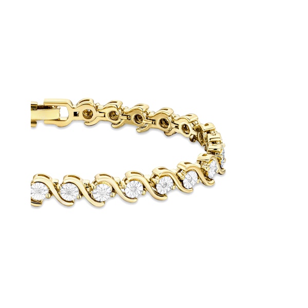 0.19ct Diamond and 18K Gold Vermeil Twist Bracelet - Image 3