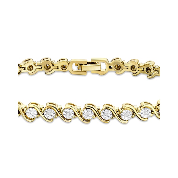 0.19ct Diamond and 18K Gold Vermeil Twist Bracelet - Image 5