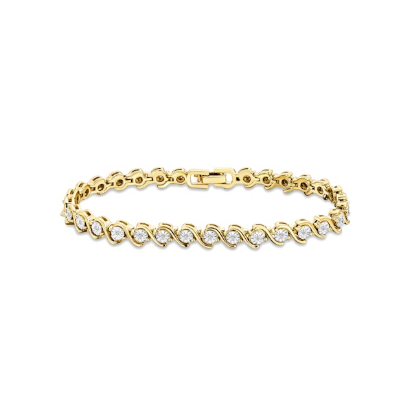 0.19ct Diamond and 18K Gold Vermeil Twist Bracelet - Image 1