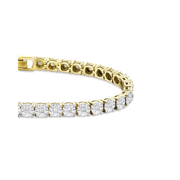 Diamond Set 1.00ct Tennis Bracelet in 18K Gold Vermeil - Image 5