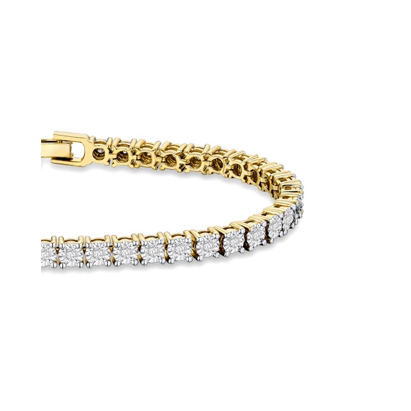 18K Gold Vermeil Diamond Set 0.57ct Tennis Bracelet - Image 3