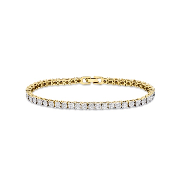 18K Gold Vermeil Diamond Set 0.57ct Tennis Bracelet - Image 1