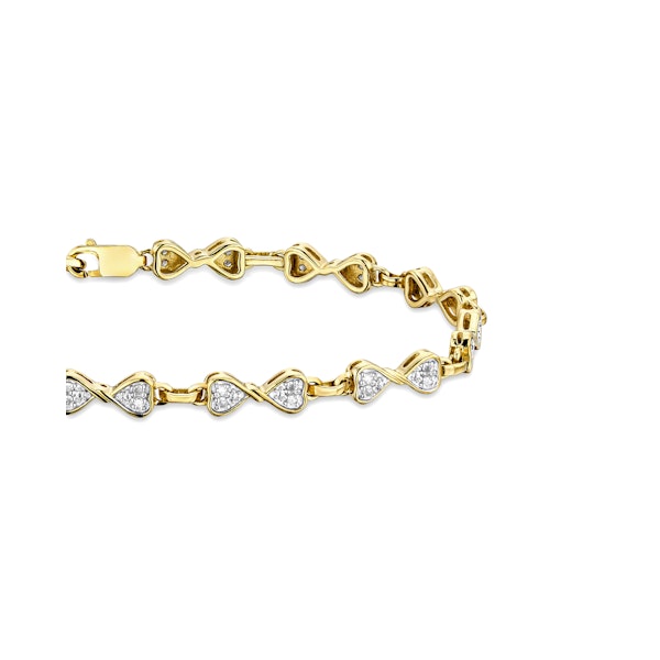 0.25ct Diamond Heart Bracelet Set In 18K Gold Vermeil - Image 3