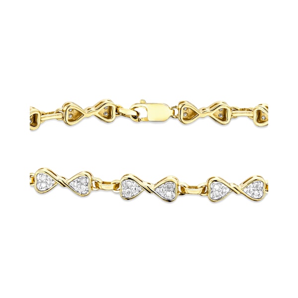 0.25ct Diamond Heart Bracelet Set In 18K Gold Vermeil - Image 5