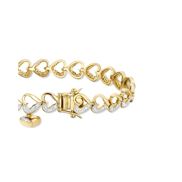 Diamond 18K Gold Vermeil Heart Bracelet - Image 3